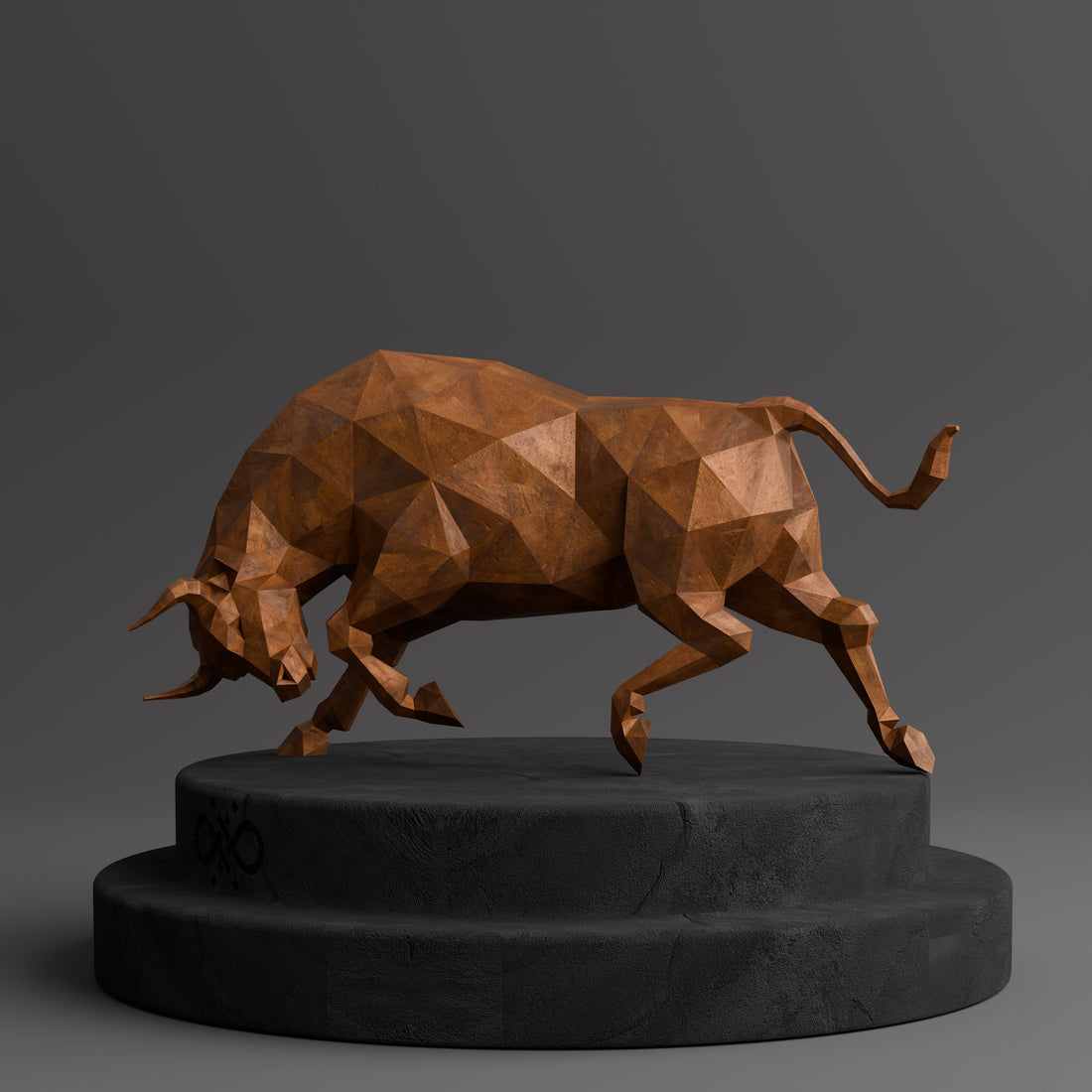 Sculpture de Taureau en Acier Corten - Sculpture Origami