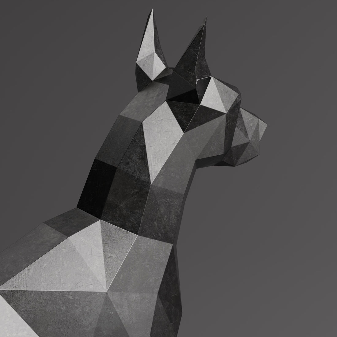 Statue Doberman Polygone - Sculpture Origami