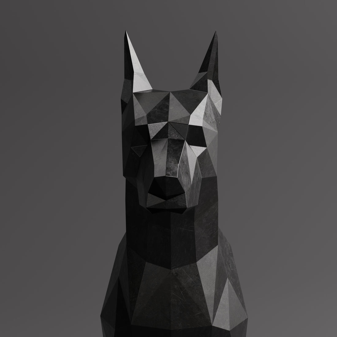 Statue Doberman Polygone - Sculpture Origami