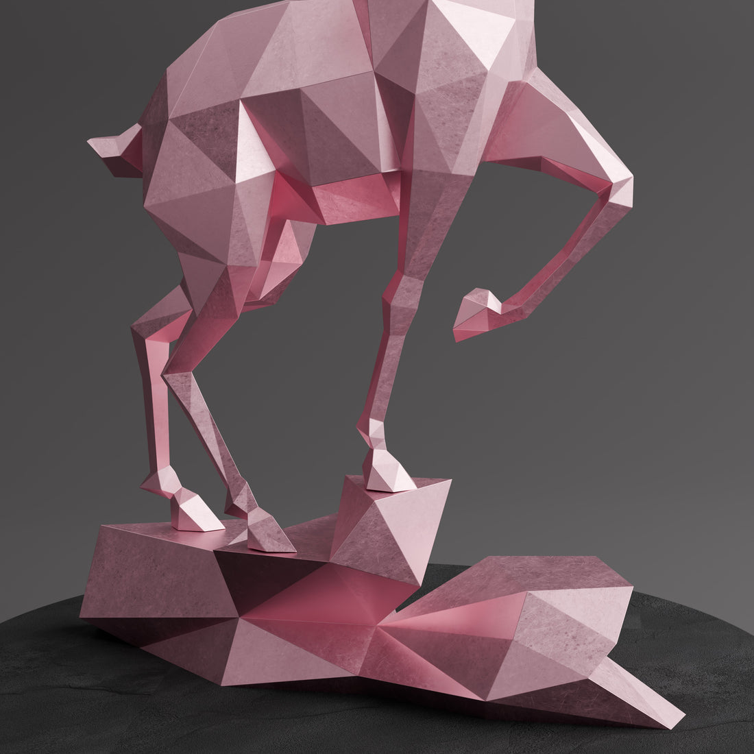 Sculpture Gazelle Polygone Contemporaine - Sculpture Origami