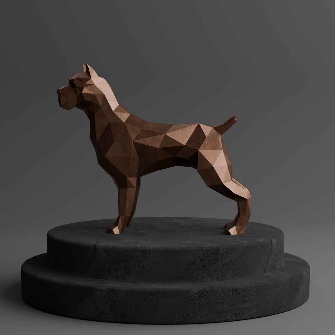 Sculpture Pitbull Polygone - Sculpture Origami