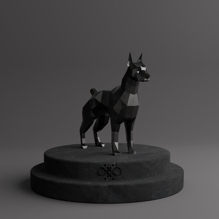 Statue Doberman Polygone - Sculpture Origami