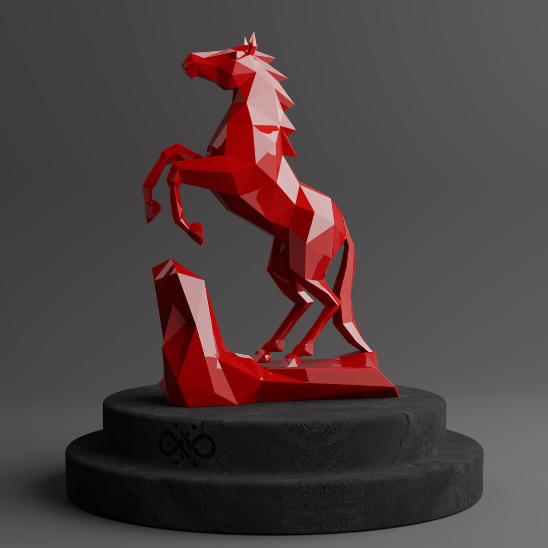 Sculpture Cheval Style Origami Polygone - Sculpture Origami