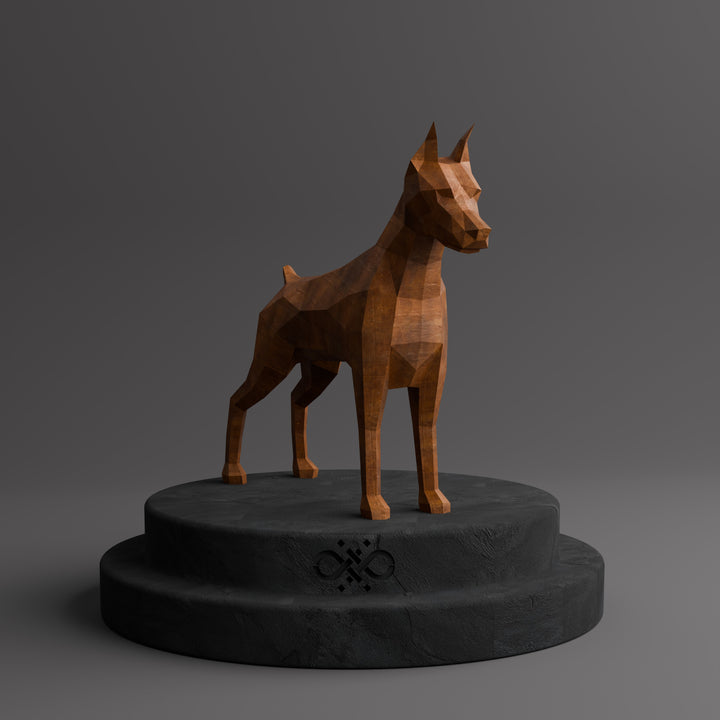 Sculpture Doberman Polygone - Sculpture Origami