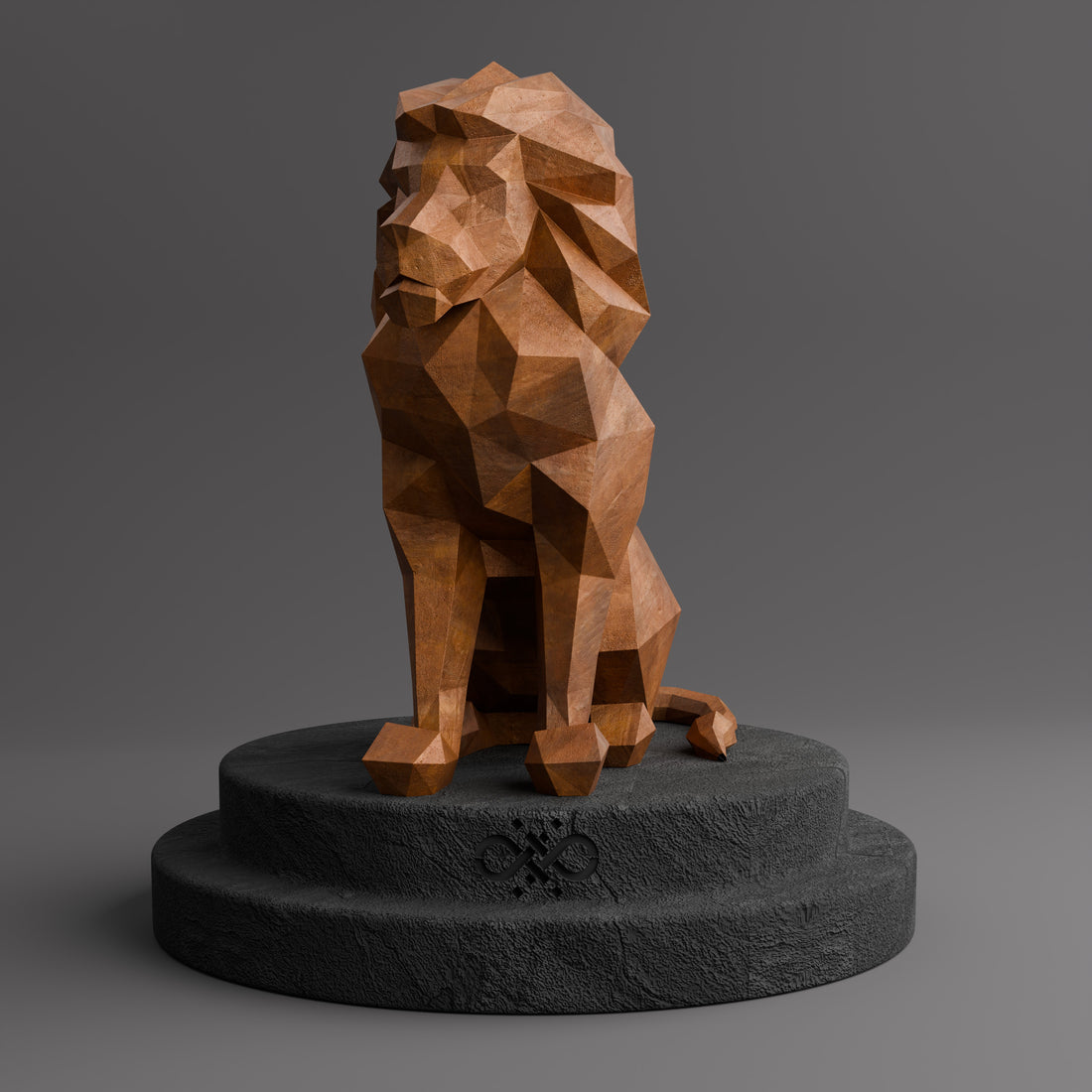 Sculpture Lion Polygone - Sculpture Origami