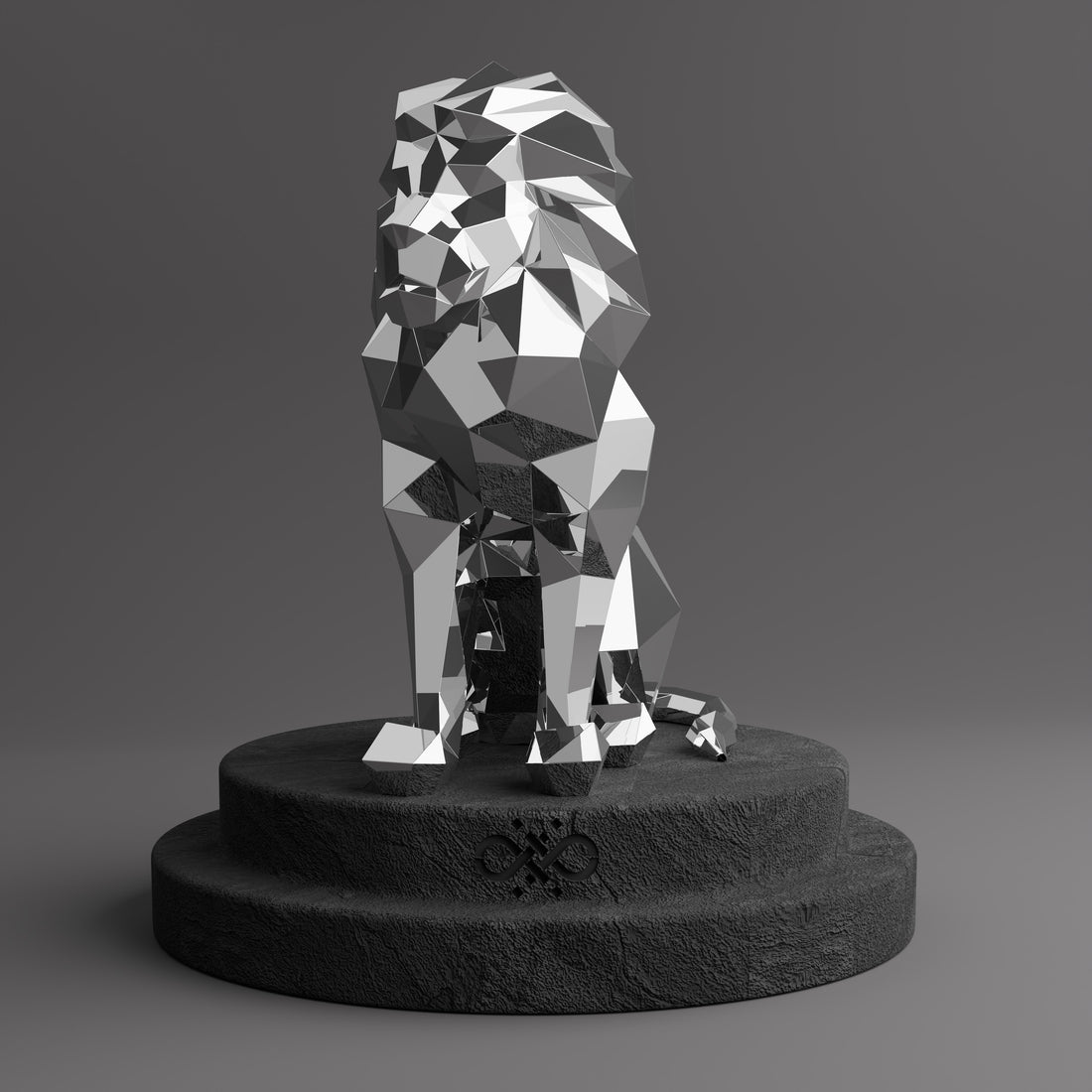 Sculpture Lion Polygone - Sculpture Origami