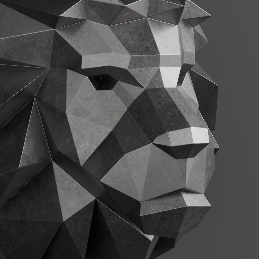 Lion Head Polygone - Sculpture Origami