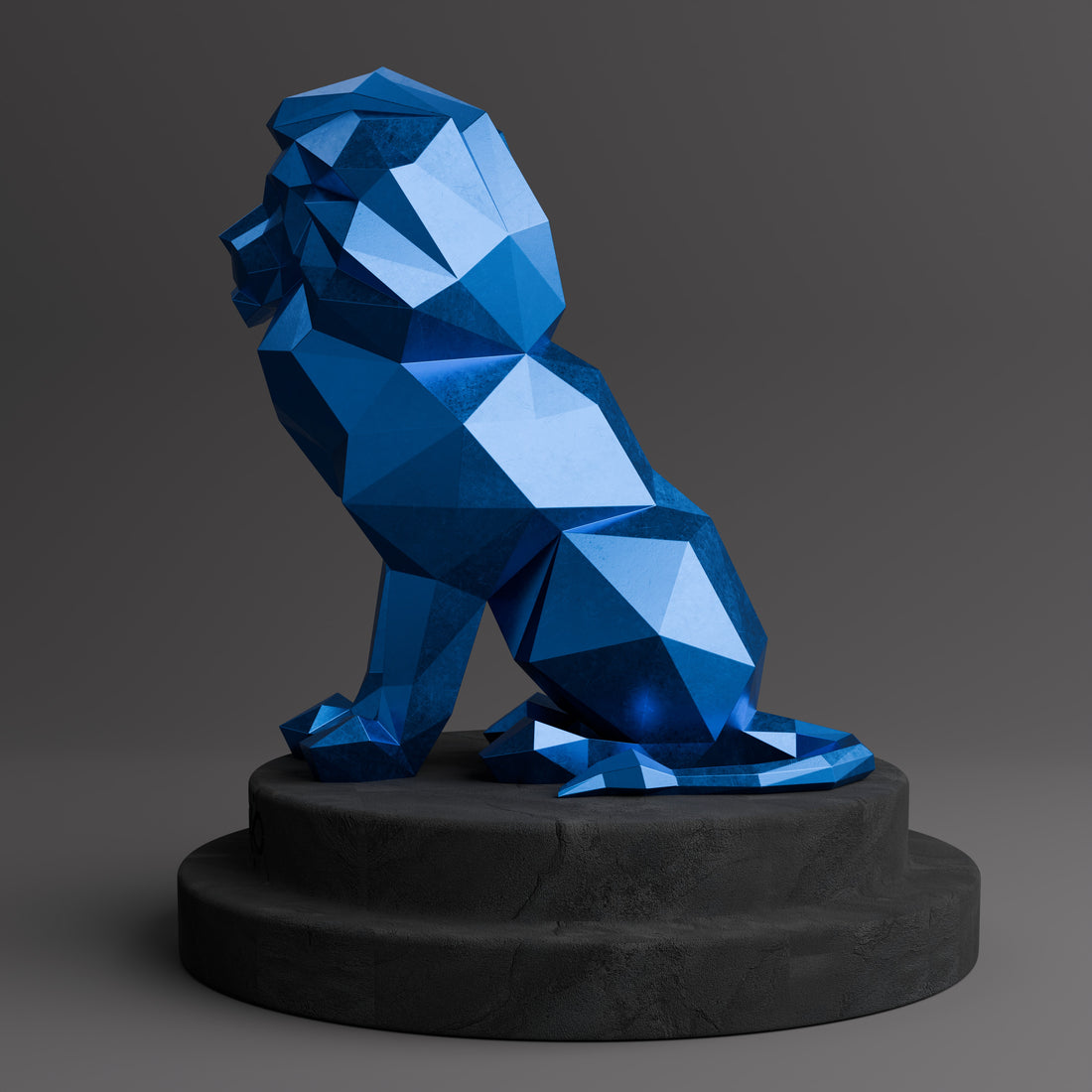 Sculpture Lion Polygone - Sculpture Origami