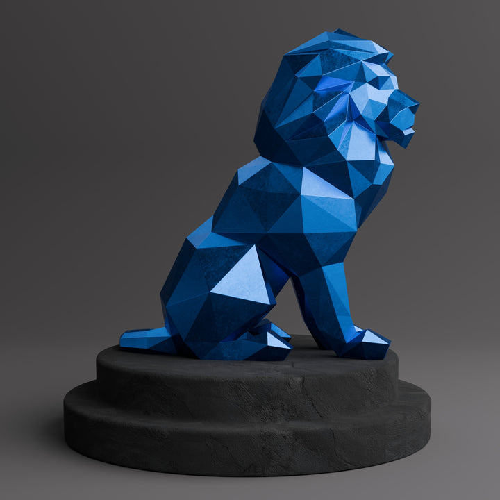 Sculpture Lion Polygone - Sculpture Origami