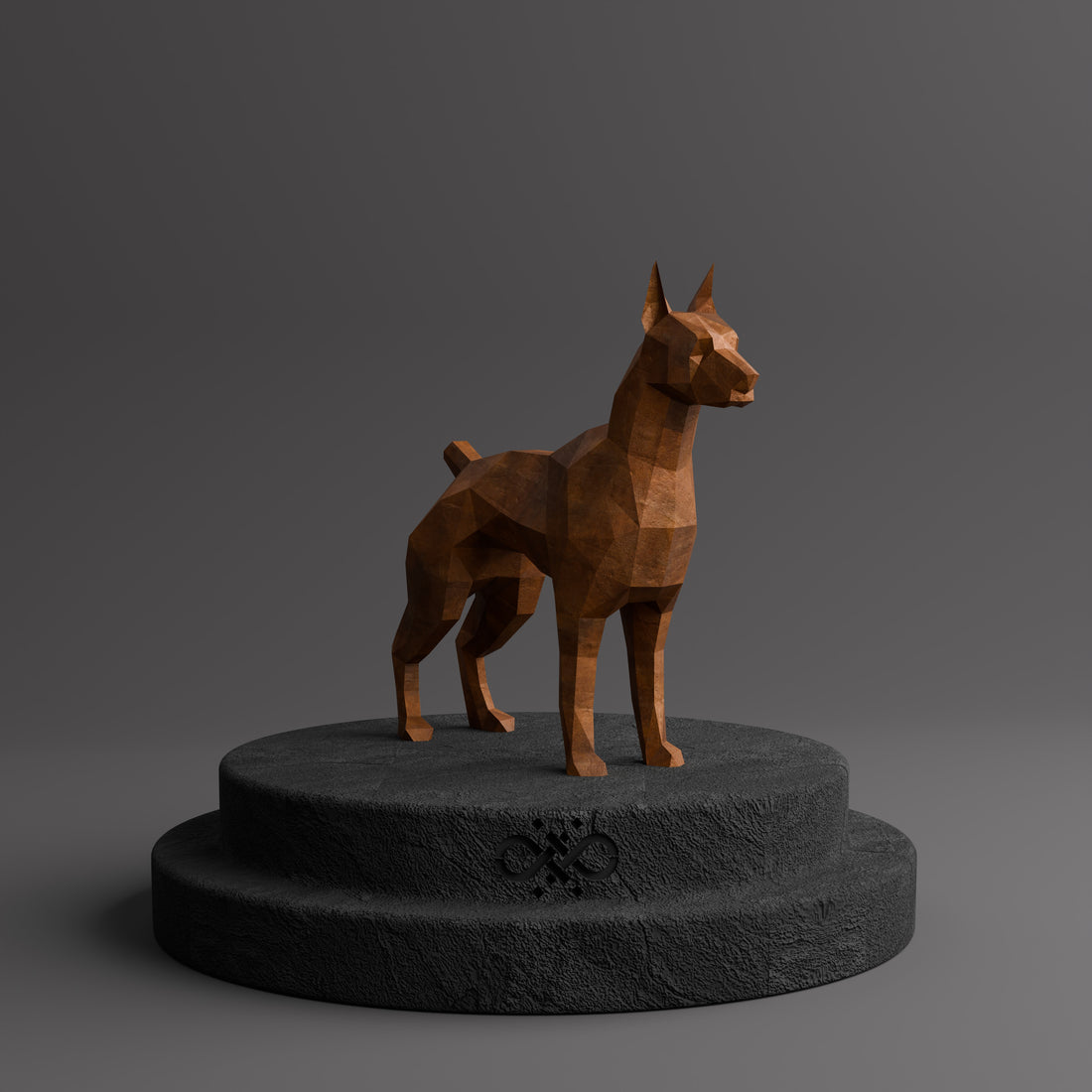 Statue Doberman Polygone - Sculpture Origami