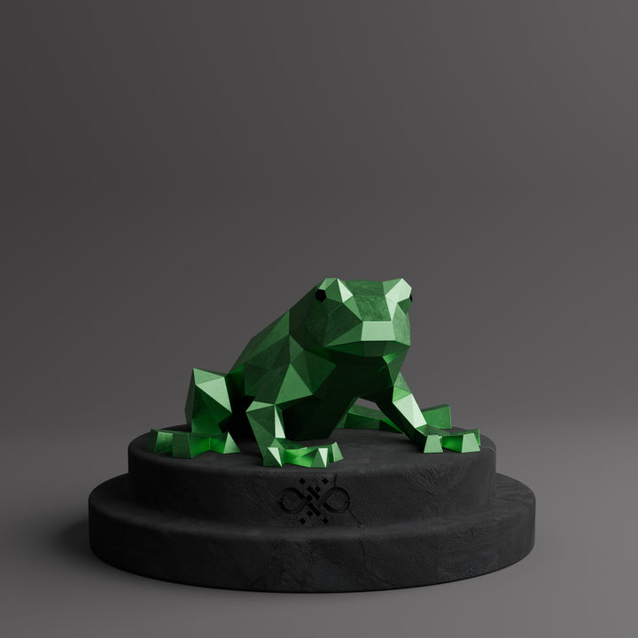 Sculpture de Grenouille Polygone - Sculpture Origami