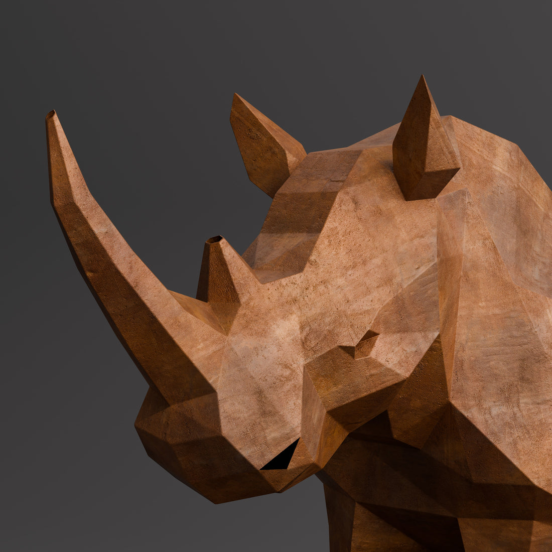 Sculpture Rhinocéros Contemporaine - Sculpture Origami