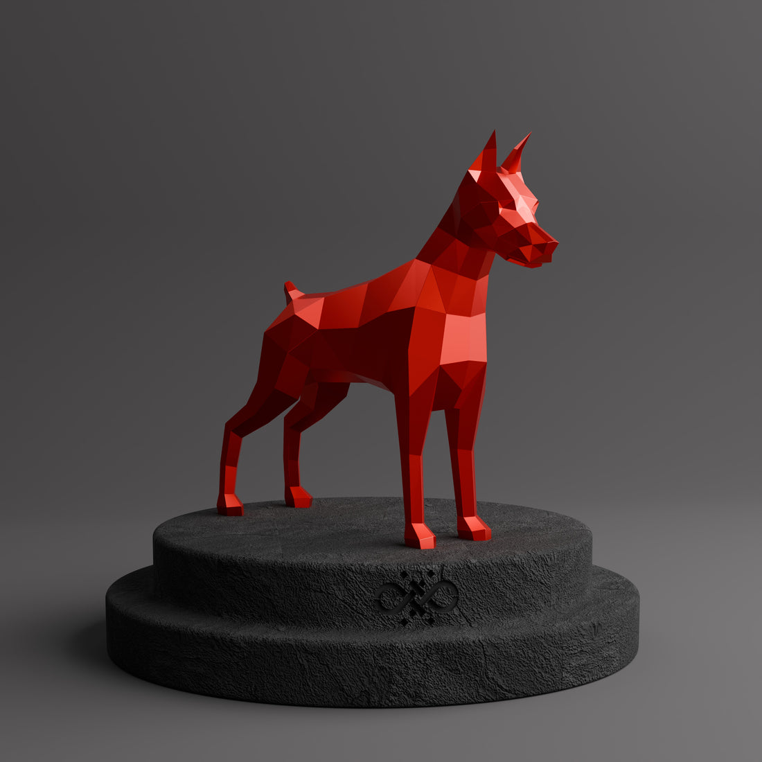 Sculpture Doberman Polygone - Sculpture Origami