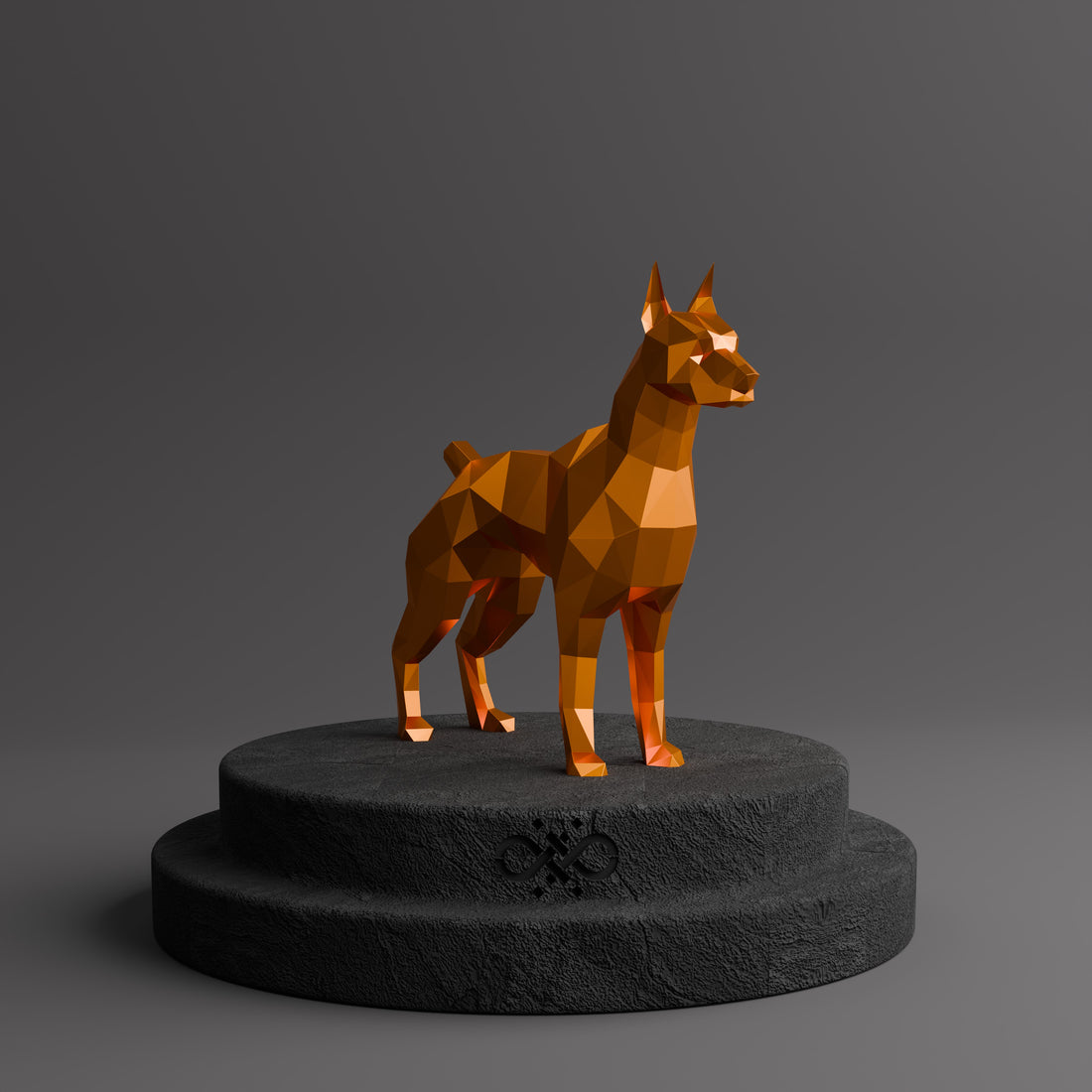 Statue Doberman Polygone - Sculpture Origami