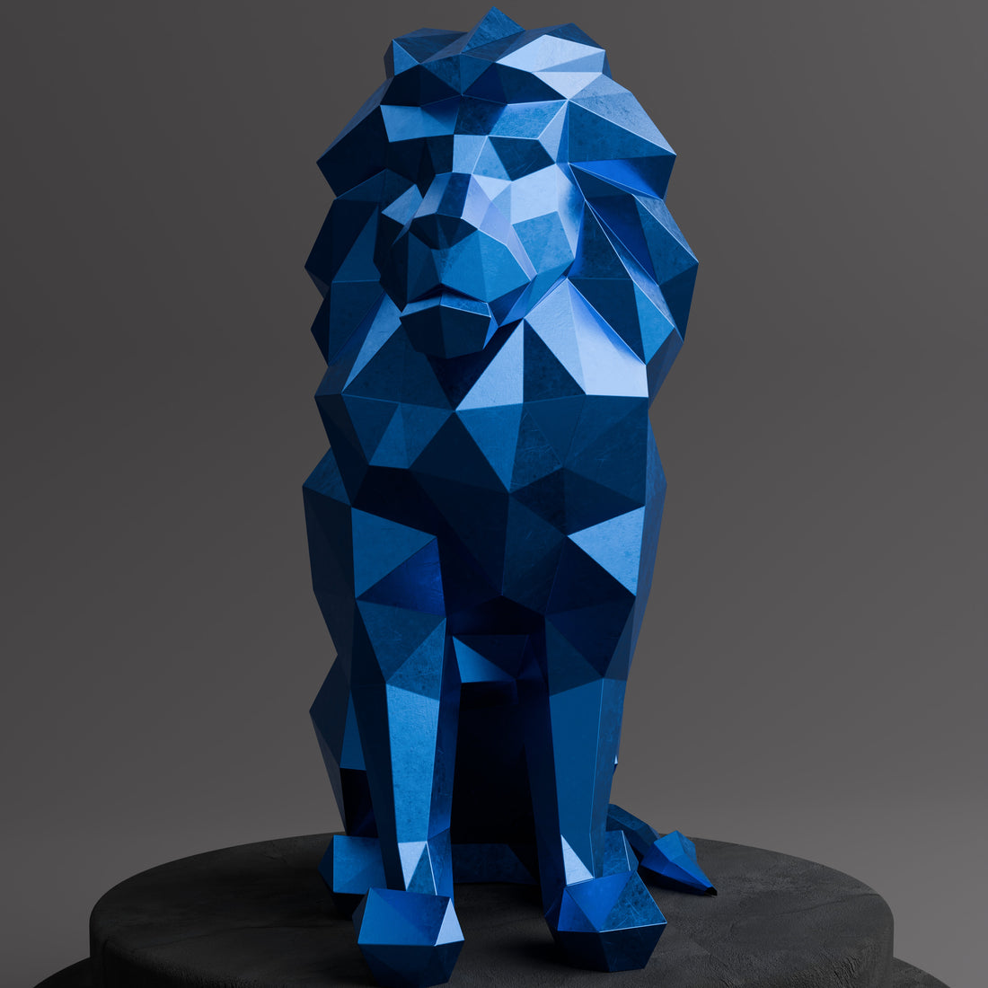 Sculpture Lion Polygone - Sculpture Origami