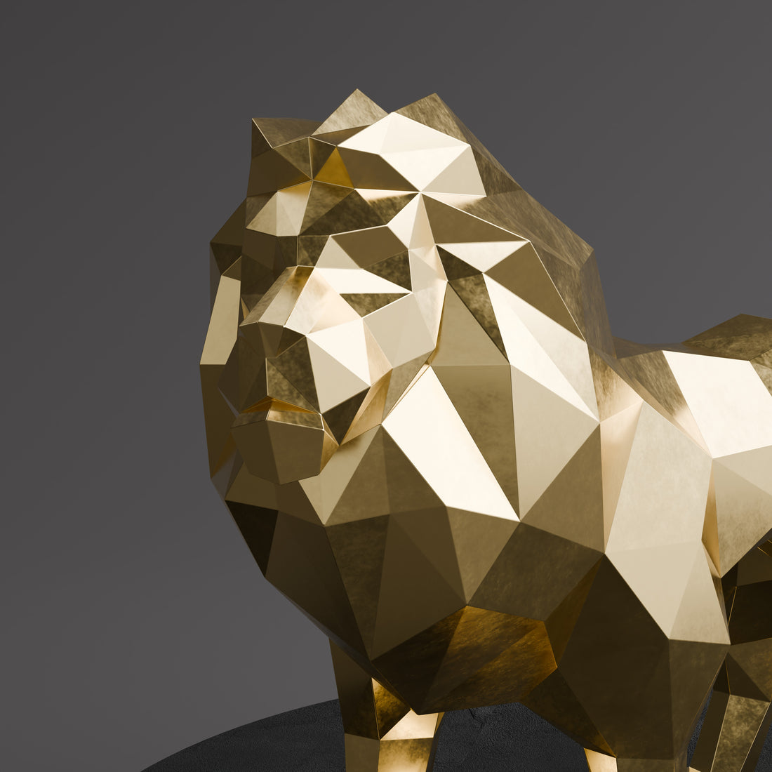 Sculpture de Lion Origami - Sculpture Origami