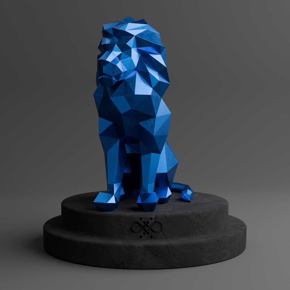 Sculpture Lion Polygone - Sculpture Origami