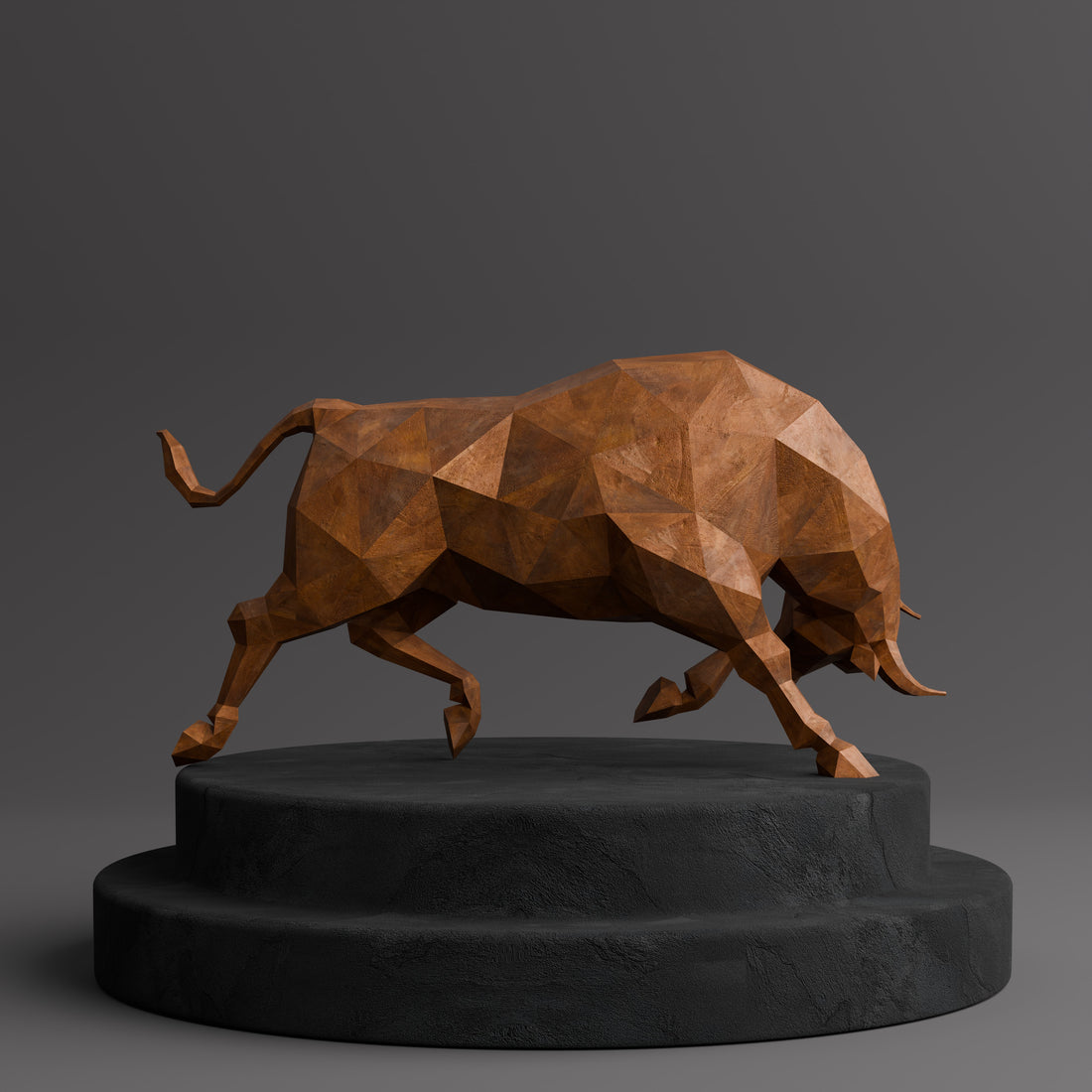 Sculpture de Taureau en Acier Corten - Sculpture Origami