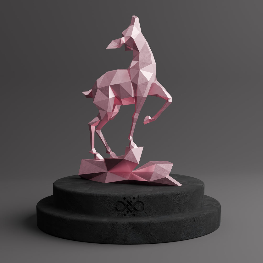 Sculpture Gazelle Polygone Contemporaine - Sculpture Origami