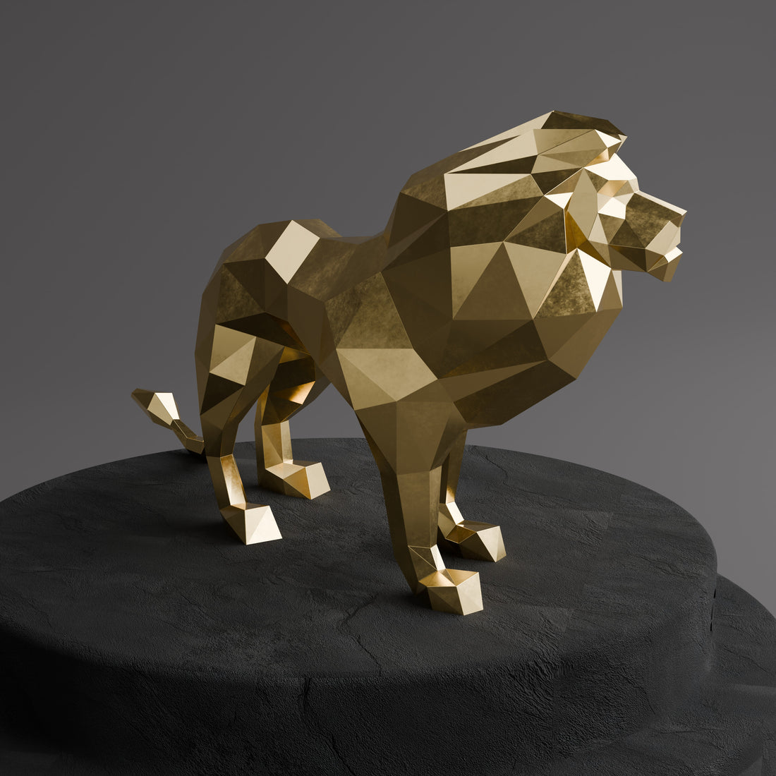 Sculpture de Lion Origami - Sculpture Origami