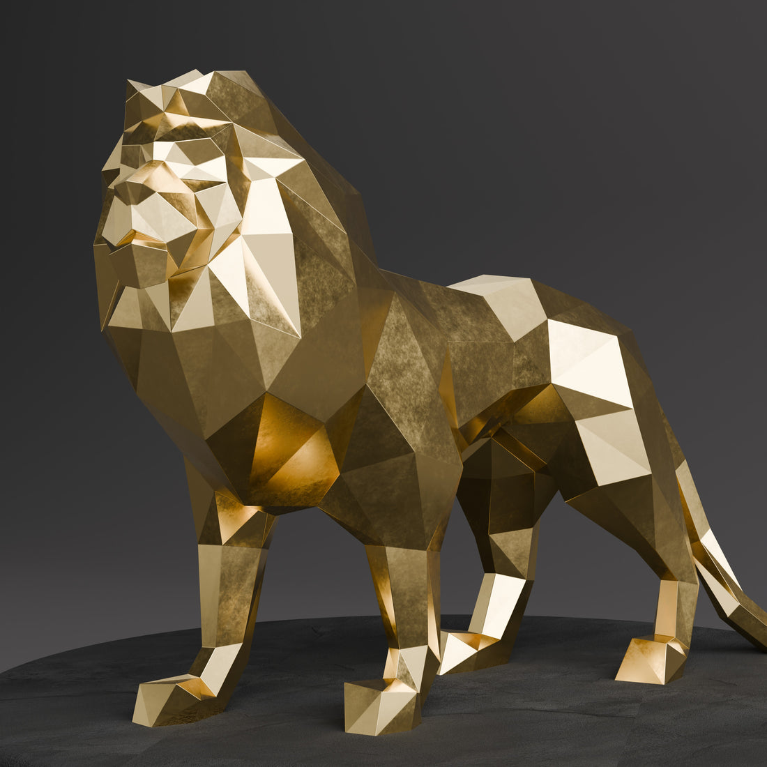 Sculpture de Lion Origami - Sculpture Origami